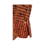Women's Geometric Print Shirt Brown S