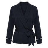 Wrap Tie-Front Blouse Black UK XL