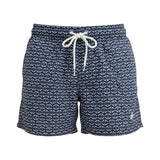 Men's Geometric Print Swim Shorts Navy Blue XS