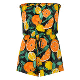 Women's Bandeau Fruit Print Playsuit S