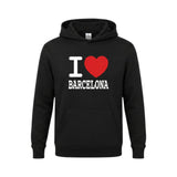 Women's I Love Barcelona Hoodie Black XXL