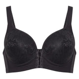 Black Front Closure Bra Paisley Lace Non-Wired Size M