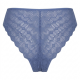 Olly Lingerie Dawa Lace Brazilian Shorty Briefs Blue back view