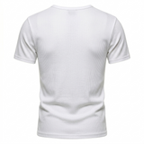 Men's V-Neck Ribbed Knit Top White XL