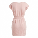 Light Pink Mini Dress with Waist Tie Size UK 8