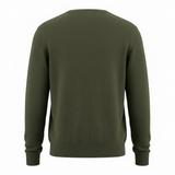 Men's Crew Neck Knit Jumper Olive Green XL
