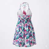 Tropical Floral Mini Halterneck Dress Size XS