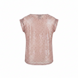 Women's Metallic Lace Top Blush Pink UK 8