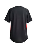 Black Red Sports T-shirt for Men, Breathable Activewear Size L