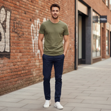 Men's Olive Slim Fit Crew Neck T-Shirt 2XL