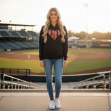 Women's Full-Zip Hoodie Baseball Print Navy M