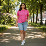 Women's Heart Print T-Shirt Pink 22/24