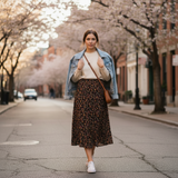 Women's Floral Maxi Skirt Black Mix 10