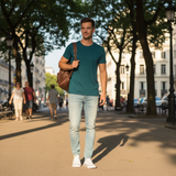 Men's Slim Fit Crew Neck T-Shirt Teal 2XL