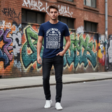 Print Men's Navy T-shirt Size XXL