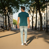 Men's Slim Fit Crew Neck T-Shirt Teal 2XL