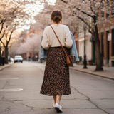 Women's Floral Maxi Skirt Black Mix 10