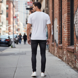 Men's V-Neck Ribbed Knit Top White XL