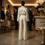 Women's Off-White Sculpted Trousers