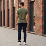 Men's Olive Slim Fit Crew Neck T-Shirt 2XL