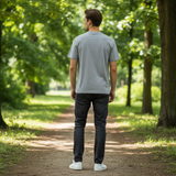Men's V-Neck T-Shirt Grey Marl L