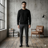 Men's Crew Neck Knit Jumper Black XL