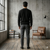 Men's Crew Neck Knit Jumper Black XL