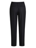 Black Virgin Wool Pleated Carrot Trousers UK 10