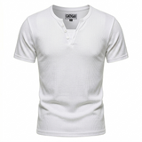 Men's V-Neck Ribbed Knit Top White XL