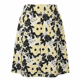 Floral Midi Skirt Yellow Black UK 24