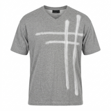 Men's V-Neck T-Shirt Grey Marl L