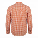 Men's Long Sleeve Gingham Check Shirt Orange XL