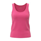 A bright pink sleeveless tank top displayed on a clean, white background.