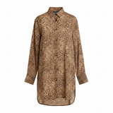 Longline Leopard Print Shirt Tunic Size M