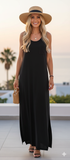 Black Modal Maxi Racerback Dress Size UK 14