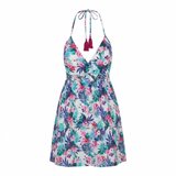 Tropical Floral Mini Halterneck Dress Size XS