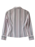 Women's Striped Shirt, Long Sleeve Cotton Size 6