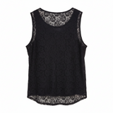 Women's Sleeveless Lace Top Black UK 22