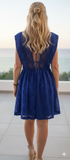 Mikka Blue Lace Cocktail Dress Size UK 12