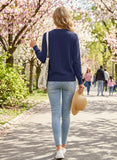 Women's Navy V-neck Cardigan