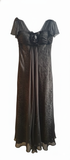 Women's Black Maxi Mesh Dress Animal Print Size 12
