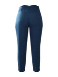 Women's Petrol Blue Tapered Trousers with Tie Belt Size 8