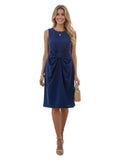 Women's Blue Pencil Dress with Bow Size 14