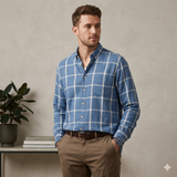Men's Flannel Check Long Sleeve Shirt XXL