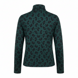 Women's Turtle Neck Phené Top 'Lolita Leopard Green' Size S