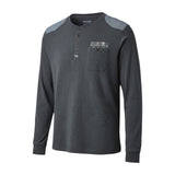 Men's Henley Long Sleeve Top Grey L