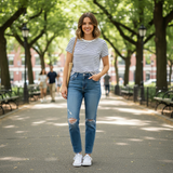 Stylizacja przód – George Striped T-Shirt